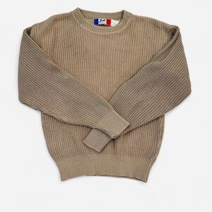 Sardi Beige 100% Cotton Crewneck Sweater Size Small